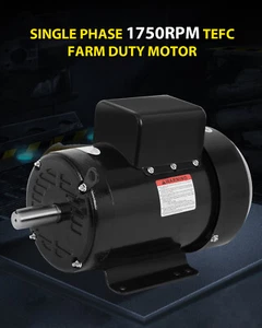 3HP Electric Motor 184T 1750RPM Farm Duty Single Phase Motor TEFC - Picture 1 of 5