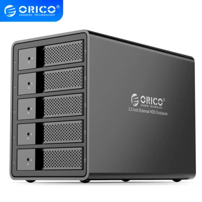 ORICO 5 Bay 3.5 inch Enclosure USB 3.0 to SATA Hard Drive HDD SSD Case with RAID - Image 1 of 4