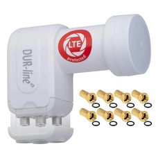 Quad LNB DUR-line Ultra 4 Teilnehmer LTE DECT-Filter HD Switch Quattro LNB Weiss
