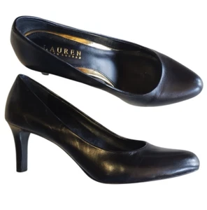Classic Ralph Lauren Black Pump Heels Womens Sz 7B Heel Shoes - Picture 1 of 8