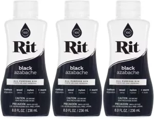 Paquete de 3 tintes negros líquidos multiusos Rit, negros #15, 8 oz cada botella, nuevos S4 - Imagen 1 de 5