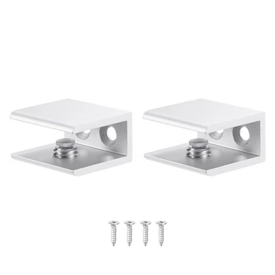 2-Pack Glass Shelf Brackets, Square Small Glass Clamp for 8-10mm[Silver] - image 1 of 4