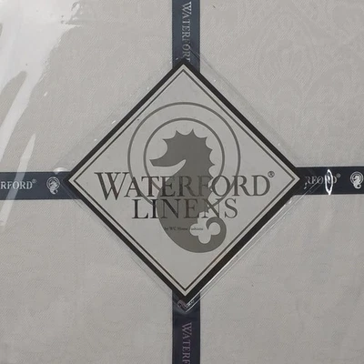 NEW White Waterford Linens Sarah Tablecloth Round 90" - Image 1 of 4