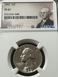 1962 PF67 NGC WASHINGTON QUARTER - Picture 1 of 4