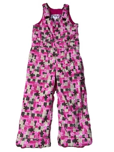 NWOT Burton Girl 5 SnowBib Ski Snowboard Pants Insulated Waterproof Pink Animal - Picture 1 of 20