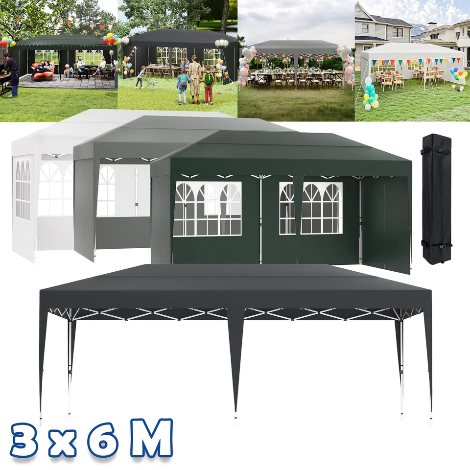 Faltbar Faltpavillon 3 x 6 m Pavillon UV Gartenzelt Partyzelt Stabil Wasserdicht - Bild 1 von 4