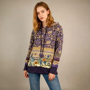Felpa con cappuccio Johnny Was Betzy High Low Motivod Boho Pullover Festival nuova senza etichette taglia S - Foto 1 di 13