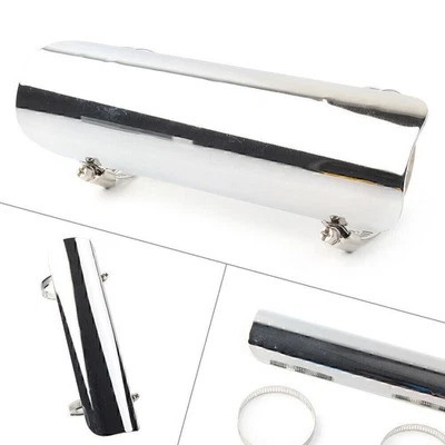 Silber Auspuffrohr Hitzeschild Abdeckung Schutz für Harley Motorrad - Image 1 of 4