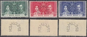 Hongkong 1937 - MH. Mi Nr.: 136/138. S. Gibbons Nr.: 137/139 "EXEMPLAR" (EB) AR-09 - Bild 1 von 1