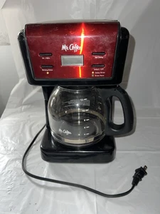 Mr. Coffee 12-Cup Programmable Coffee Maker Red/Black Strong Brew Works - Picture 1 of 2