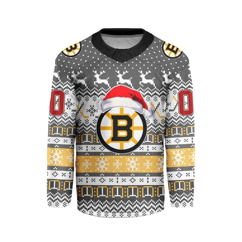 UNBRAND Personalized Boston Bruins Ugly Christmas Hockey Shirt Fan Gear Gift Hot