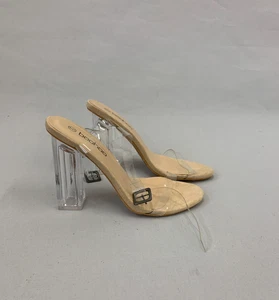 Boohoo tacchi donna larghi trasparenti appena lì (taglia UK 4/UE 37) - Foto 1 di 6