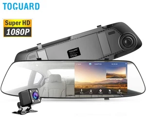 TOGUARD 1080P Espejo Dash Cam 4.3" IPS Vista Trasera Coche Cámara de Retroceso Pantalla Táctil - Imagen 1 de 7