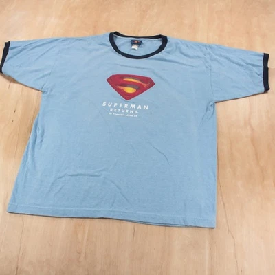 Camiseta de colección Y2k Superman Returns 2006 promoción de película timbre etiqueta XL DC Comics Foto 1 de 4