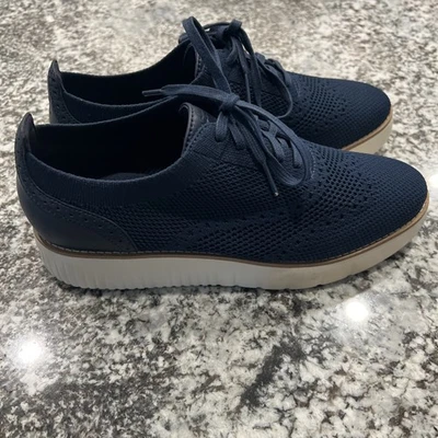 COLE HAAN Grand City Platform Stitchlite Oxford Women's Size 9B Navy Blue - Image 1 of 4