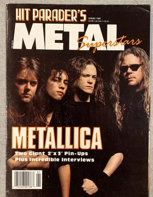 Hit Parader Magazine Metal Superstars 1989 Metallica Poster RARE - Image 1 of 4