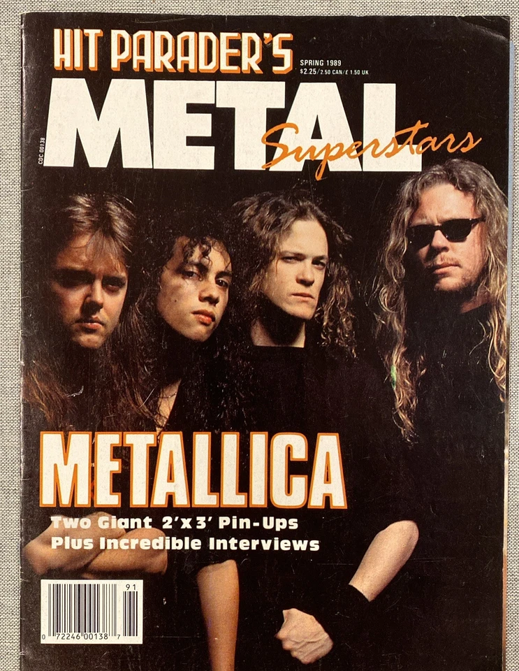 Hit Parader Magazine Metal Superstars 1989 Metallica Poster RARE - Image 1 of 4