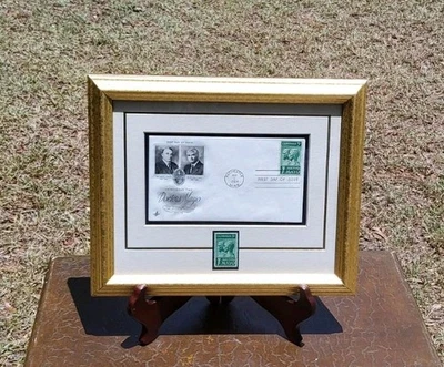 Vtg Framed 1964 Collectible Honoring Doctors Mayo First Day of Issue U.S. Stamp  - Image 1 of 4