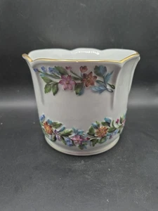 Herend Porcelain Floral Banded Hand Painted Cache Pot Model 7218/C 5"x 6" - Picture 1 of 7