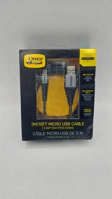 Otterbox Braided Durable Micro-USB Charge & Sync Cable / 3m / Black - Image 1 of 3