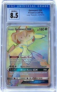 CGC 8.5 NM/Mint + Genesect GX 224/214 Secret Rainbow Lost Thunder Pokemon TCG - Picture 1 of 2