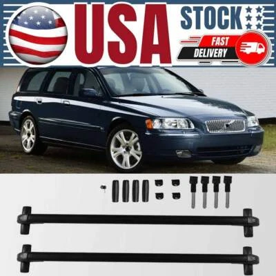 For Volvo	V70 S60 S40 Cross Bar Luggage Carrier W/ Lock 44-49" Top Roof Rack Foto 1 de 4