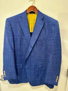 Paul Stuart Loro Piana 46R Summer Navy Sportcoat Wool/Linen/Silk - Picture 1 of 4