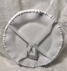 set 4 Rachel Ashwell SCALLOPED PEARL PLATES SALAD DESSERT shimmer Melamine NEW - Picture 1 of 5