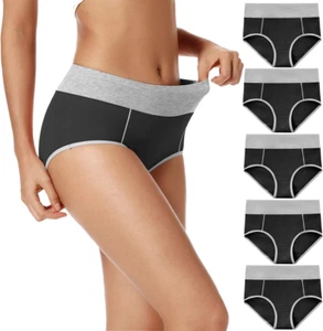 Womens Cotton Underwear High Waist Full Coverage Briefs Soft Breathable Postpart - Picture 1 of 12