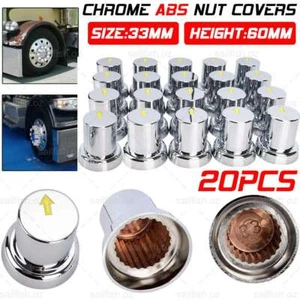 Chrome 20PCS X 33mm Safety Arrow Chrome ABS Wheel Nut Covers Caps For Trucks Bus - Picture 1 of 12