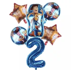 JUEGO DE GLOBOS DE TOY STORY Woody para decoración de fiesta de segundo cumpleaños 2 globos - Imagen 1 de 4