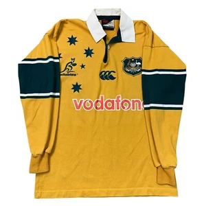 Canterbury Australia 2000 Rugby Union Polo Shirt Wallabies Yellow Mens Small - Picture 1 of 9