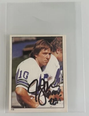 1981 Topps Album Stickers Jim Zorn #113 Auto Autograph Signed Seahawks - Image 1 of 2