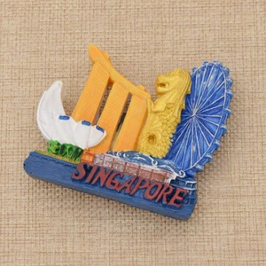 Refrigerador imán de resina 3D de Singapur decoración recuerdo turístico de viaje - Imagen 1 de 6