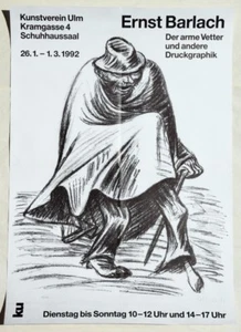 Ernst Barlach 1870-1938 / Plakat zur Ausstellung 1992 Ulm "Der arme Vetter..." - Picture 1 of 3