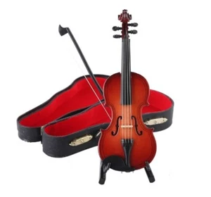 *GRAN REGALO* Violín miniatura con arco, soporte y estuche Mini instrumento longitud 140 mm - Imagen 1 de 2
