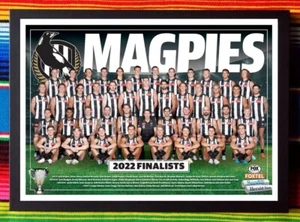 Framed 2022 COLLINGWOOD MAGPIES AFL Finalists Poster - 45cm x 32cm x 3cm - Picture 1 of 4
