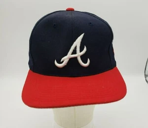 Vintage Atlanta Braves Baseball Cap Navy & Red OS Adjustable Grosscap G Cap - Bild 1 von 8