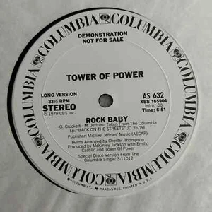 Tower Of Power – Rock Baby 12" Long 6:51 / Short 3:28 White Label DJ Promo Funk - Picture 1 of 3