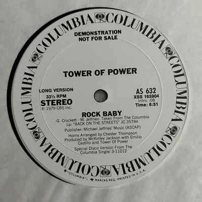 Tower Of Power – Rock Baby 12" Long 6:51 / Short 3:28 White Label DJ Promo Funk - Image 1 of 3