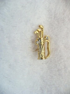 AAI- GOLD-TONE GOLF CLUBS & BAG TIE TAC #749 - Imagen 1 de 9