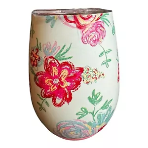 Vaso de Vino MATILDA JANE Be Merry Azul Rosa Floral con Tapa Nuevo - Imagen 1 de 5