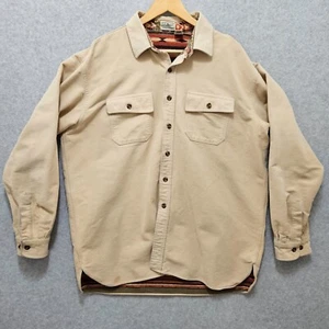 L.L. Bean Mens Aztec Lined Chamios Flannel Shirt Jacket XL Cabincore Distressed - Picture 1 of 22