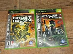 2 Games XBOX Lot Ghost Recon 2 & Splinter Cell Pandora Tomorrow - Picture 1 of 3