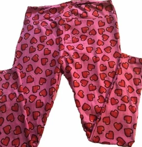 LuLaRoe TC 32” W Leggings Womens Pants, Pj’s LG New Pink w/hearts Valentines - Picture 1 of 2