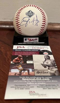 Gerardo Parra Autografiado Firmado Oficial Serie Mundial 2019 Béisbol Certificado de Autenticidad JSA Foto 1 de 2