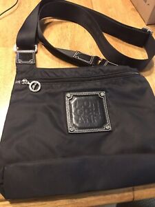 LONGCHAMP Nylon Crossbody Bag - Black - Leather Trim, Flat. Great For Travel