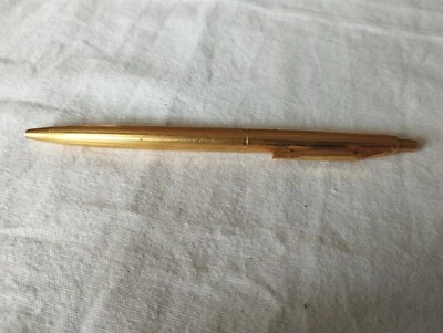 stylo bille Reynolds tout doré à fines rayures - Photo 1/4