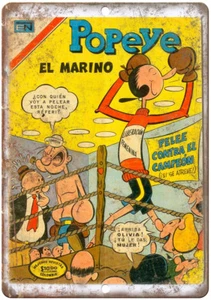 Popeye Olive Oyl Colombian Comic Book Art 12" x 9" Reproduction Metal Sign J245 - Picture 1 of 1