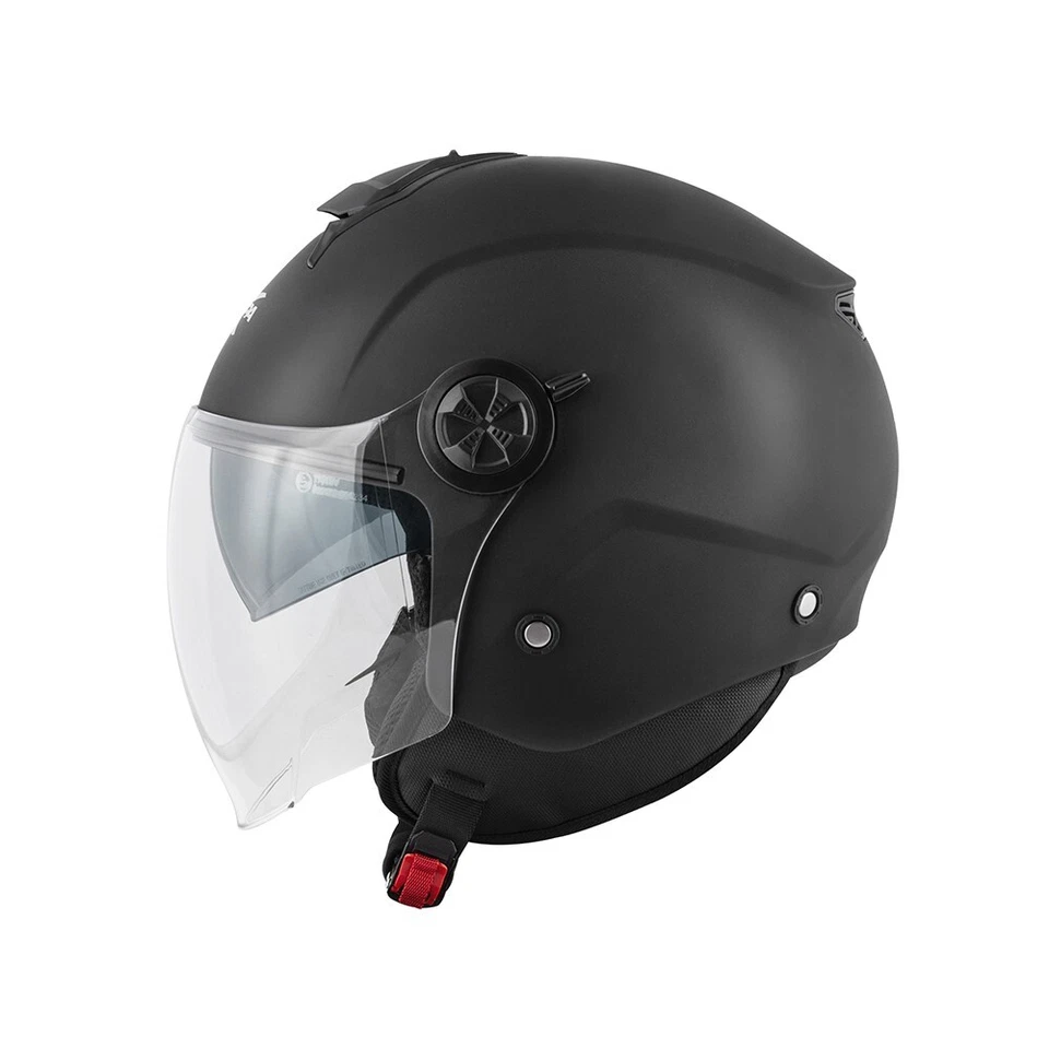 CASCO KAPPA KV60 JET SEMI INTEGRALE NERO OPACO OCCHIALE VISIERINO PARASOLE FUME' - Immagine 1 di 1